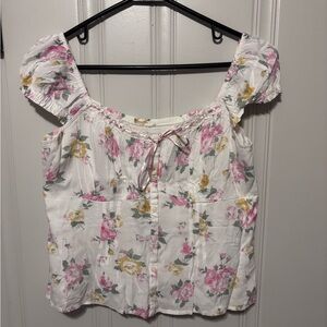 Hollister off-the-shoulder pintuck blouse